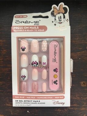 The Crème Shop Disney Minnie Mouse Pink Almond Press-On Nail Set